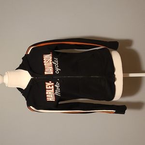Harley Davidson Women's Full Zip Hooded Black Sweat Jacket